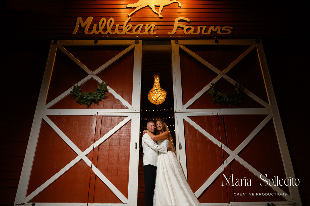 Couple portrait at Millikan Farms during golden hour